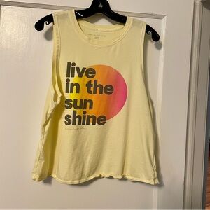 Spiritual Gangster Sleeveless Top Workout EUC Medium M Yellow Live in Sunshine